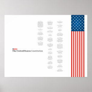US-Verfassungstext Amerikanische Flagge USA Poster