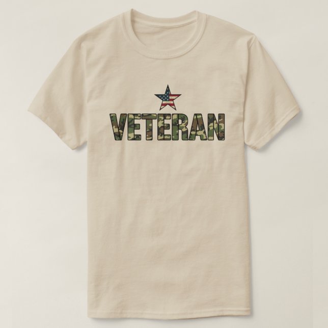 US Veteran Camo Text  T-Shirt (Design vorne)