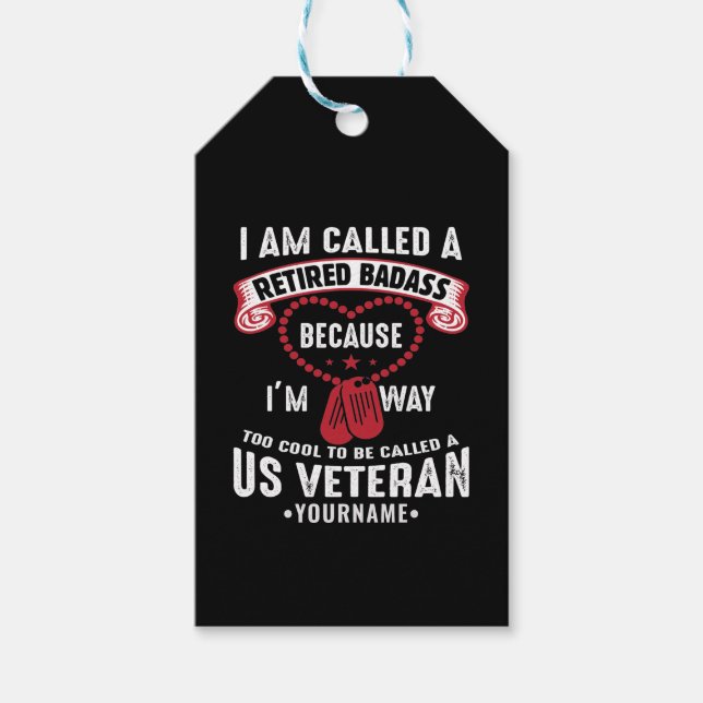 US Veteran Humor Retired Soldier Geschenkanhänger (Vorderseite)