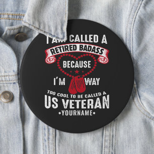 US Veteran Spaß Remüder Soldier Button