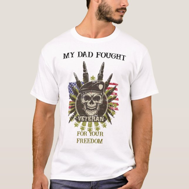 US VETERAN Zollgeschenk personalisierter T - Shirt (Vorderseite)