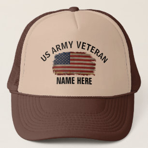 US-VETERANEN AMERIKANISCHE FLAGGE PERSONALISIERT TRUCKERKAPPE