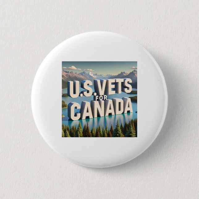 US-Veteranen stehen hinter Kanada Aufkleber  Button (Vorderseite)