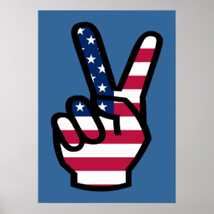 US Victory Sign Poster