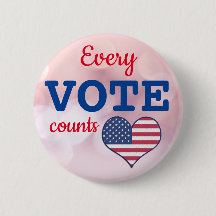US-Wahlen Jede Abstimmung zählt Button Button