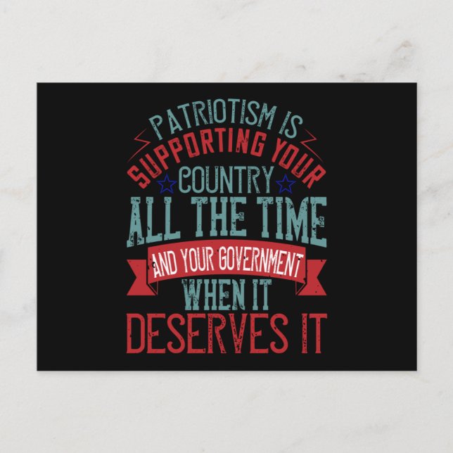 US-Wahlen - Patriotismus unterstützt Postkarte (Vorderseite)
