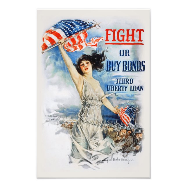 US War Bonds Fight Buy Third Liberty Loan WWI Fotodruck (Vorne)