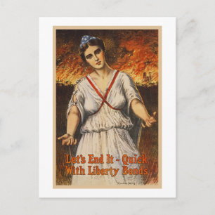 US War Bonds Let's It Quick WWI Propaanda Postkarte