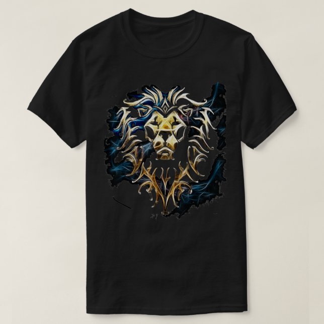 US Warcraft +Logo-Allianz Saturated 01 Black  T-Shirt (Design vorne)