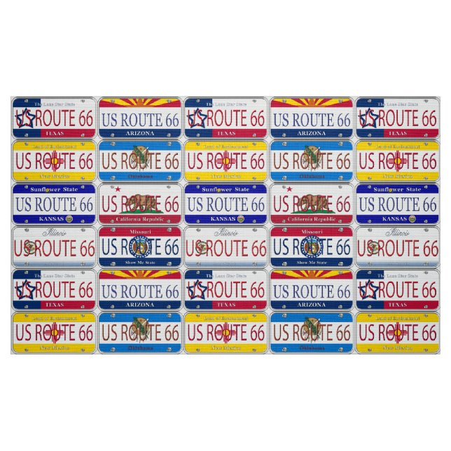 US-WEG 66 aller 8 Staats-Eitelkeits-Teller Stoff (Fat Quarter (45,7 x 55,9 cm))