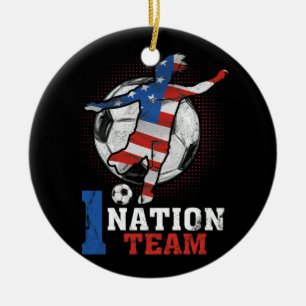US Women Soccer Team Big Fan #1 Nation Team Keramik Ornament