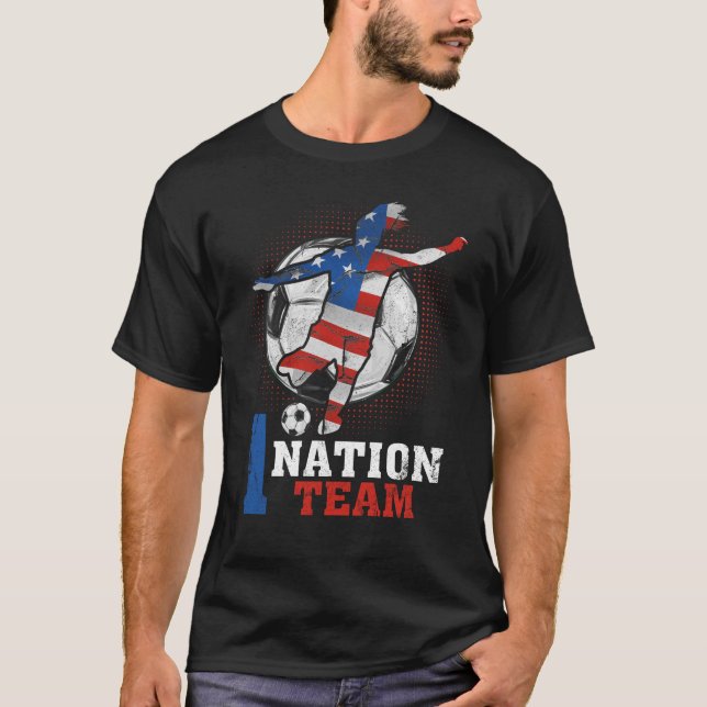US Women Soccer Team Big Fan #1 Nation Team T-Shirt (Vorderseite)