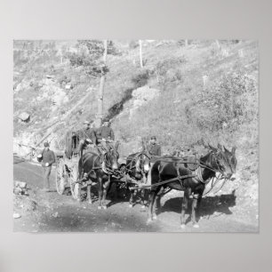 US-Zahlstelle und -schutz auf Ballast-Straße Poster