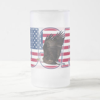 USA (02) mit der Adler-mattierten GlasTasse Mattglas Bierglas