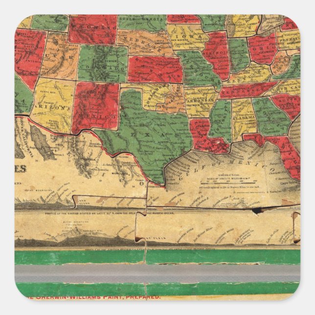 USA 11 QUADRATISCHER AUFKLEBER (Vorderseite)