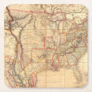 USA 12 RECHTECKIGER PAPPUNTERSETZER