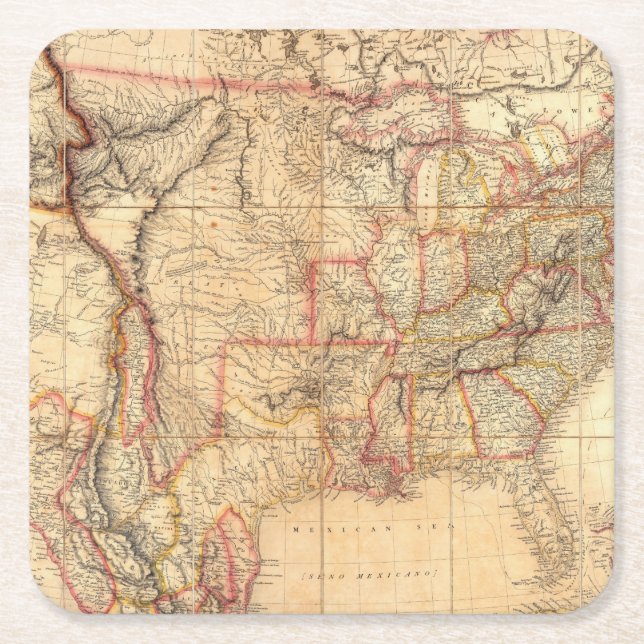 USA 12 RECHTECKIGER PAPPUNTERSETZER (Vorderseite)