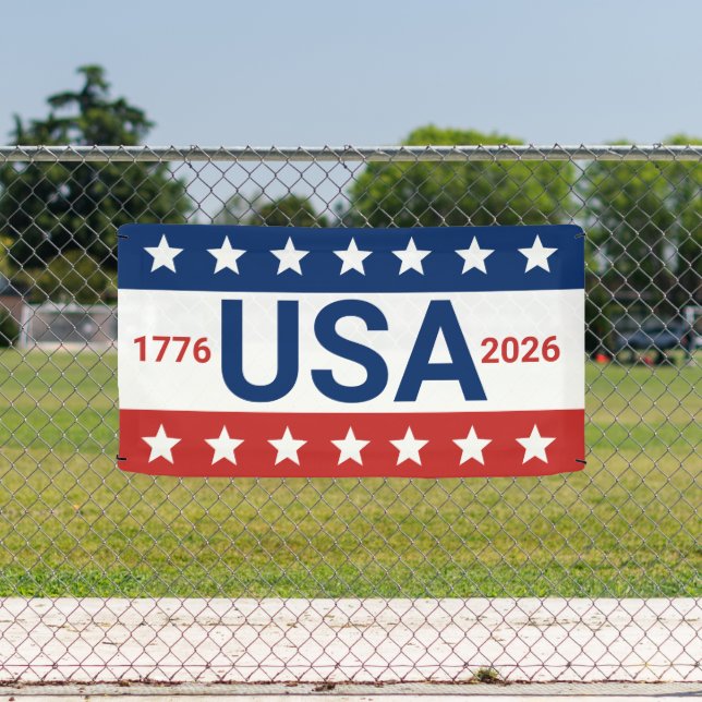 USA 1776 2026 250 Jubiläum Red White Blue Banner (Insitu)