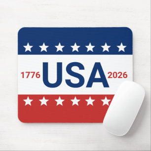 USA 1776 2026 250. Jubiläum Rot Weiß Blau Mousepad