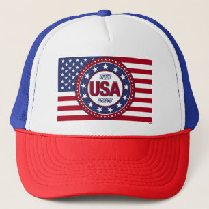 USA 1776 - 2026 mit USA-Flagge Truckerkappe