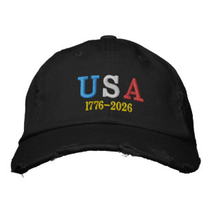 USA 1776-2026 Semiquincentennial Stickerei  Bestickte Baseballkappe