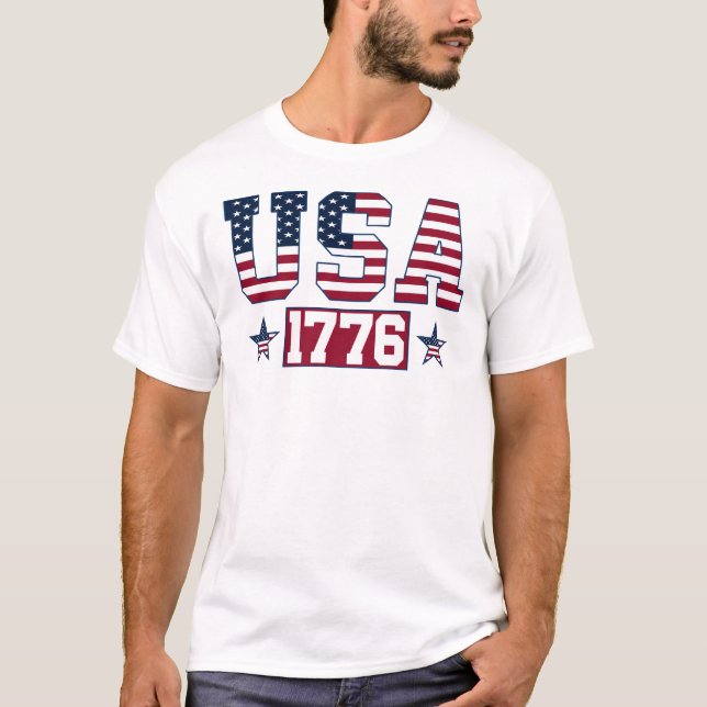 USA 1776 America Flag Independence Day 4. Juli T-Shirt (Vorderseite)
