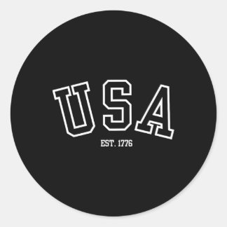 Usa 1776 Patriotischer College-Stil Amerikanischer Runder Aufkleber