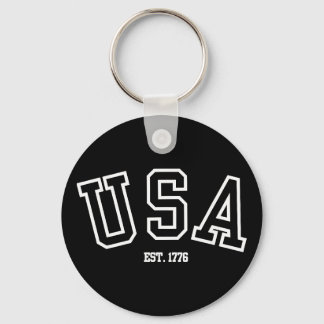 USA 1776 Patriotischer College-Stil Amerikanischer Schlüsselanhänger