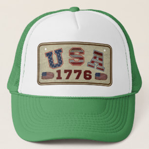 USA 1776 Vintage amerikanische Flagge Truckerkappe