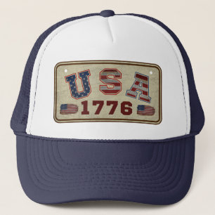 USA 1776 Vintage amerikanische Flagge Truckerkappe