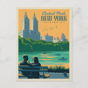 " USA: 1840er Jahre/heute NYC - Central Park Vinta Postkarte