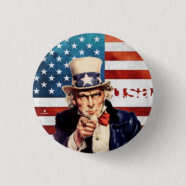 " USA: 18. ct./today - UNCLE SAM.. Button (Vorderseite)