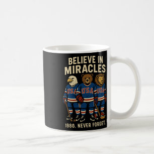 USA 1980 Eishockey Retro-Tiere Kaffeetasse