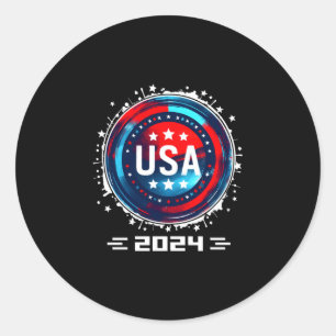 Usa 2024 los geht's vereinigte staaten sport usa t runder aufkleber