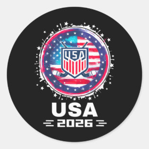 Usa 2026 Hockey Amerikanische Flagge Frauen Männer Runder Aufkleber