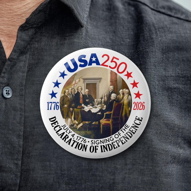 USA 250 - 1776-2026 - Declaration of Independence Button (Celebrate America's 250th Birthday)