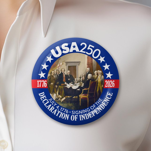 USA 250 - 1776-2026 - Declaration of Independence Button (Celebrate America's 250th Birthday)
