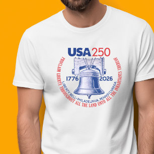 USA 250 - 1776-2026 - Freiheitsglocke Rot Weiß Bla T-Shirt