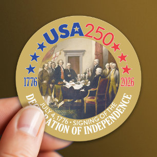 USA 250 - 1776-2026 - Unabhängigkeitserklärung Runder Aufkleber