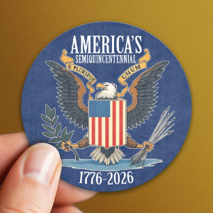 USA 250 - 1776-2026 - Vintage-Adler-Wappen Runder Aufkleber