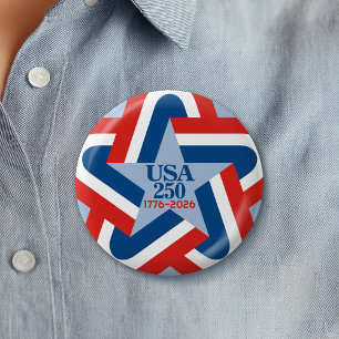 USA 250 - 1776-2026 Vintage Star Design Button