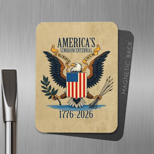 USA 250 - 1776-2026 - Vintager Adlermantel Magnet (USA 250 Magnet - Celebrate America)
