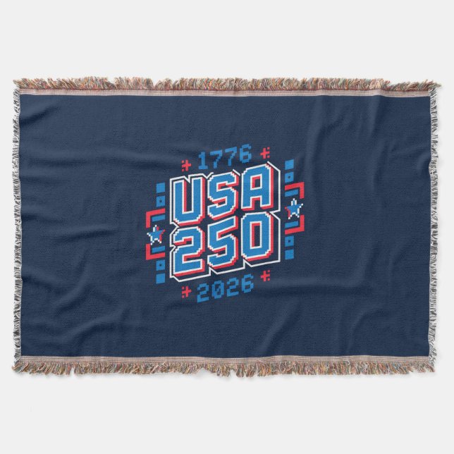 USA 250 - 1776 bis 2026 Pixel Art Decke (Vorderseite)