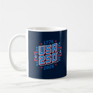 USA 250 - 1776 bis 2026 Pixel Art Kaffeetasse