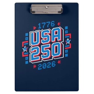 USA 250 - 1776 bis 2026 Pixel Art Klemmbrett