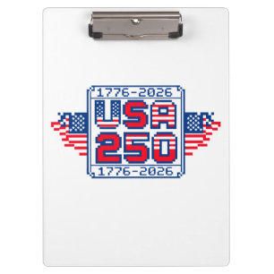 USA 250 – 1776 bis 2026 Pixel Art Klemmbrett