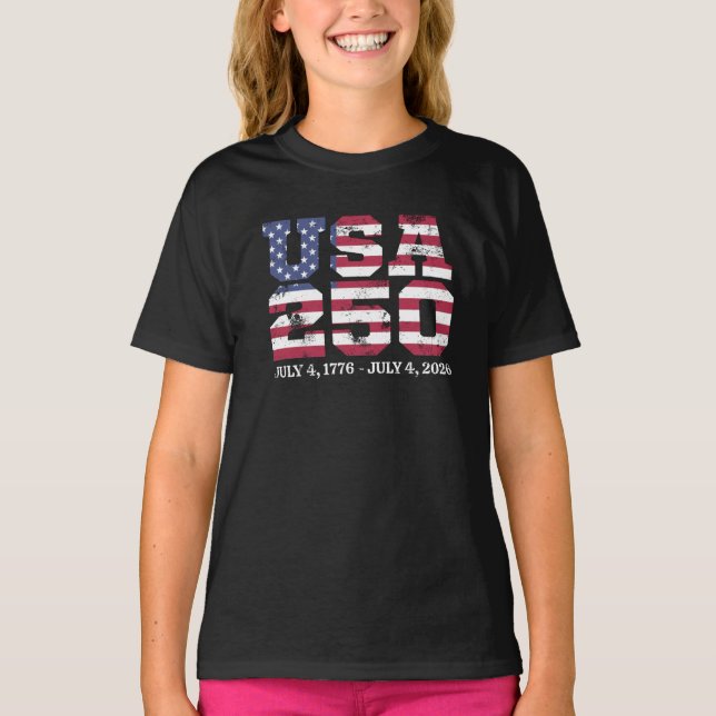 USA 250 4. Juli T-Shirt (Vorderseite)