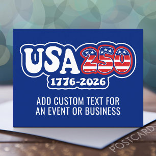 USA 250 - Amerikas 250. Geburtstag Red White Blue Postkarte