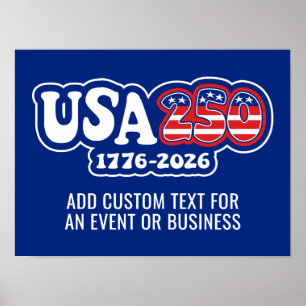 USA 250 - Amerikas 250. Geburtstag Rot Weiß Blau Poster
