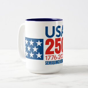 USA 250 - Amerikas 250. Geburtstag - Sterne Streif Zweifarbige Tasse